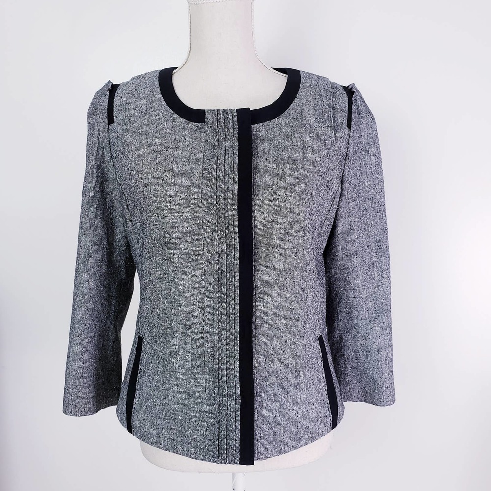 Elie Tahari Tessa Silk Tweed Jacket Blazer Size 8